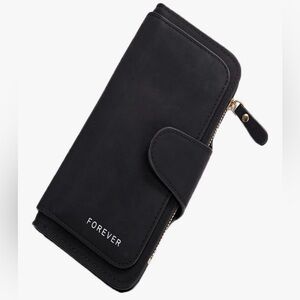 Woman’s Black Leather Long Wallet